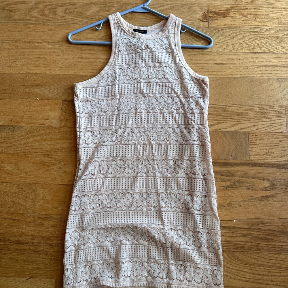 Forever 21 Tank Mini Dress Womens Small Pink Lace Racerback Sleeveless Casual